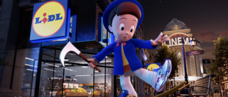 Lidl habille Le Petit Mineur, la mascotte du cinéma français