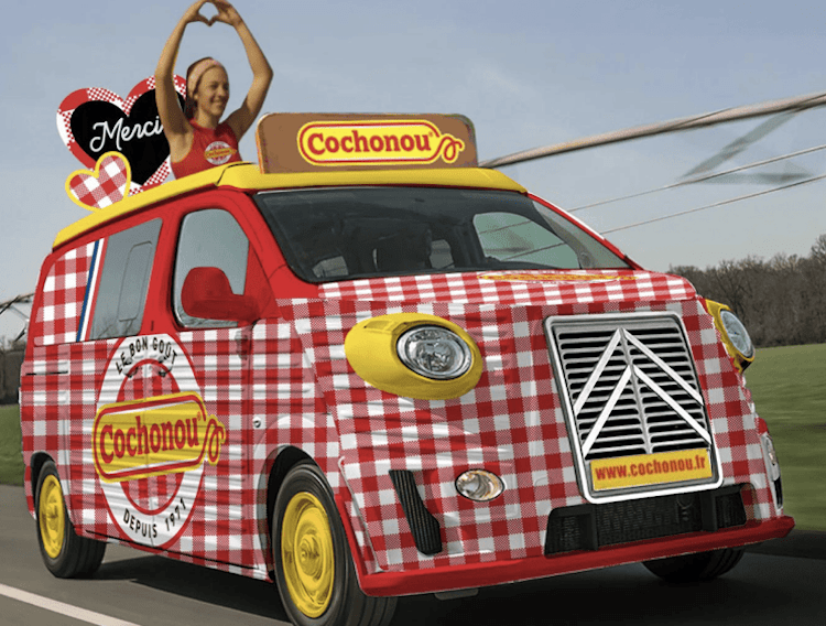 Cochonou dévoile son nouveau véhicule pour Le Tour de France