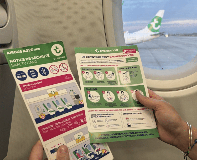 Pour Octobre Rose, Marcel et Transavia créent une nouvelle consigne de sécurité